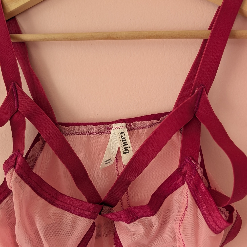 EUC Cantiq LA Mesh Triangle Cut Out Bralette 1X